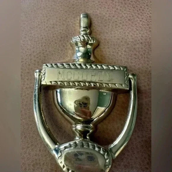 Vintage Solid Brass Door Knocker With McCurdy Name Engraved - Picture 3 of 8